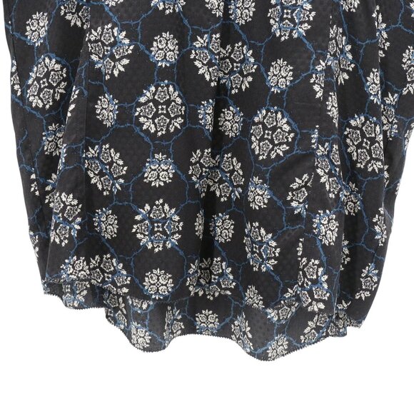 Zadig & Voltaire Rine Print Silk Skeleton Button Floral Black Mini Dress M - Picture 8 of 10